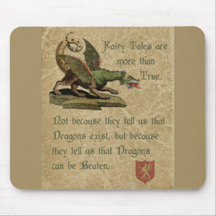 Inspirierend Drache-Zitat-Antiken-Pergament Mousepad