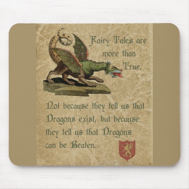 Inspirierend Drache-Zitat-Antiken-Pergament Mousepad (Vorne)