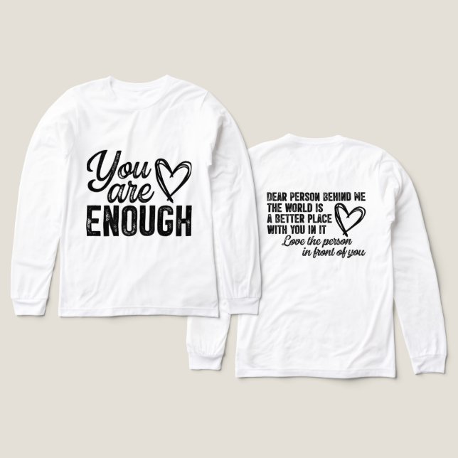 Inspirierend Du Bist Genug Tri-Blend Shirt (Design Vorderseite & Rückseite)