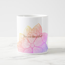 Inspirierend "Du bist schön" Sonnenuntergangs-Blum Jumbo-Tasse