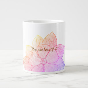 Inspirierend "Du bist schön" Sonnenuntergangs-Blum Jumbo-Tasse