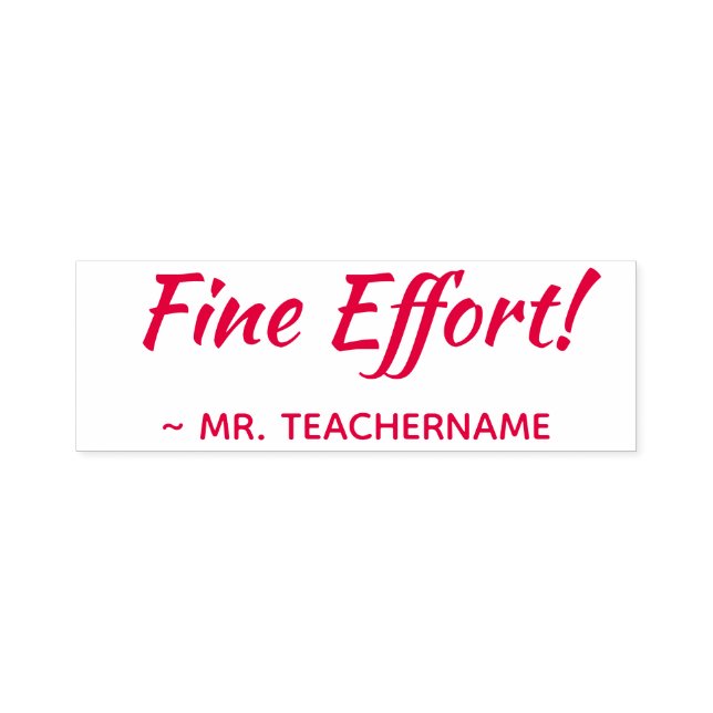 Inspirierend "Fine Effort!" Tutor Rubber Briefmark Permastempel (Design)