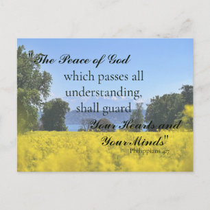 Inspirierend Gelbe Blume Meadow Hill Lake Beileid Postkarte
