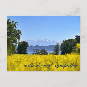 Inspirierend Gelbe Blume Meadow Hill Lake Beileid Postkarte