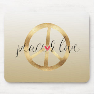 Inspirierend Goldfriedenszeichen-Herz Mousepad