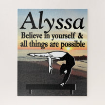 INSPIRIEREND GYMNAST BALANCE BEAM PERSONALISIERT P
