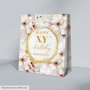 Inspirierend hellrosa Rustikale Gold Geburtstagsge Mittlere Geschenktüte