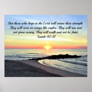 Inspirierend Isaiah 40:31 Sonnenaufgang-Bibelverse Poster
