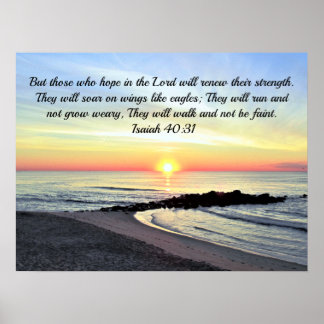 Inspirierend Isaiah 40:31 Sonnenaufgang-Bibelverse Poster