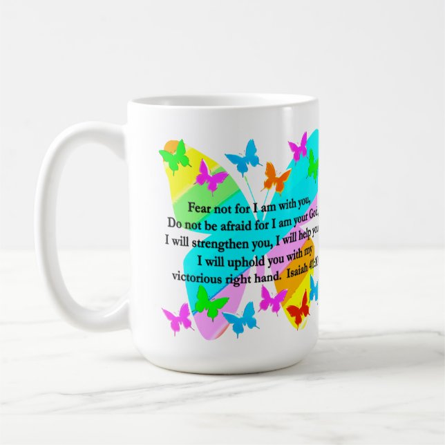 INSPIRIEREND ISAIAH 41:10 BIBLE VERSE DESIGN KAFFEETASSE (Links)