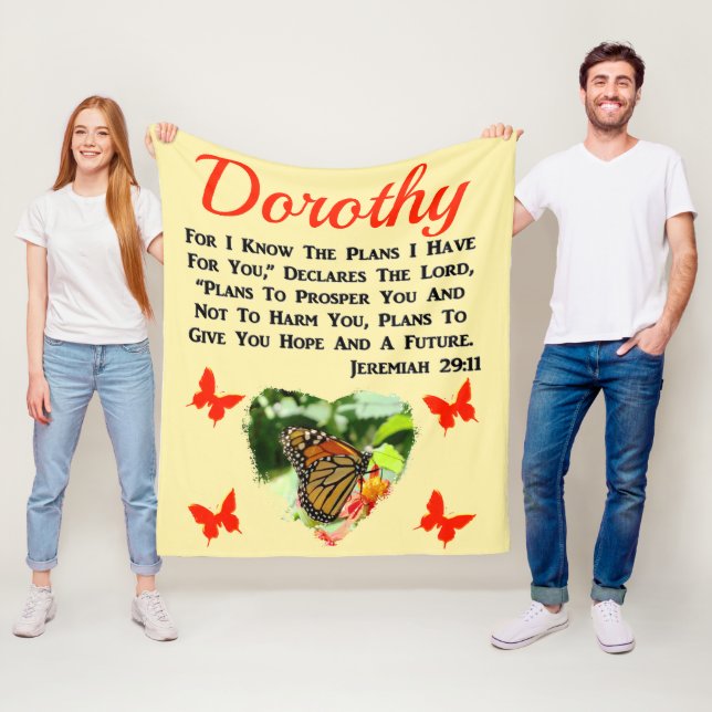 INSPIRIEREND JEREMIAH 29:11 PERSONALISIERTE BUTTER FLEECEDECKE (Beispiel)