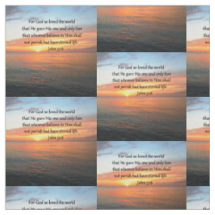 INSPIRIEREND JOHN 3:16 SUNRISE FOTO FABRIC STOFF