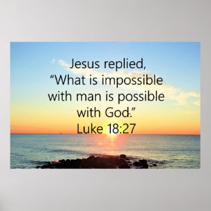 INSPIRIEREND LUKE 18:27 SONNENRISE FOTO DESIGN POSTER