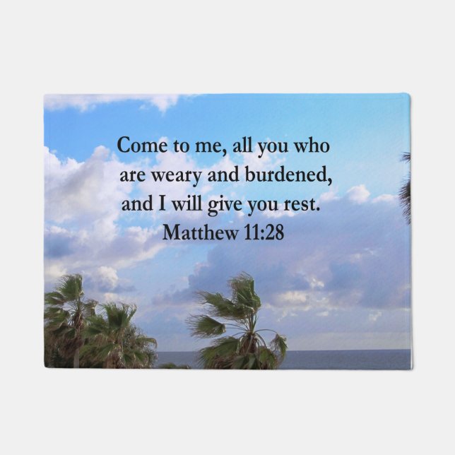 INSPIRIEREND MATTHEW 11:28 SCRIPTURE-DESIGN FUßMATTE (Vorderseite)