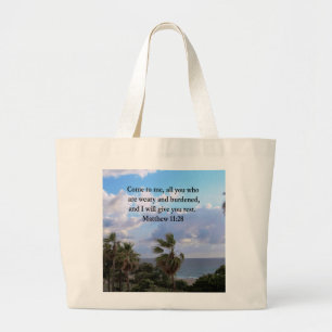 INSPIRIEREND MATTHEW 11:28 SCRIPTURE-DESIGN JUMBO STOFFBEUTEL