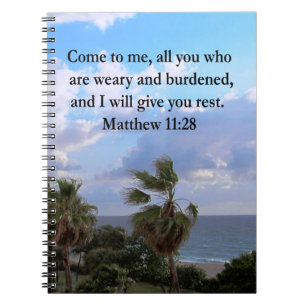 INSPIRIEREND MATTHEW 11:28 SCRIPTURE-DESIGN NOTIZBLOCK