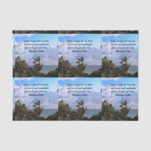 INSPIRIEREND MATTHEW 11:28 SCRIPTURE-DESIGN SEIDENPAPIER
