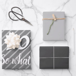 Inspirierend Moderner Eleganter Grauer 70. Geburts Geschenkpapier Set