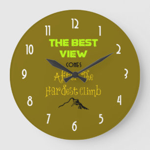 Inspirierend Motivierungs-Zitat-Typografie Große Wanduhr