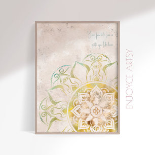Inspirierend neatral und gold mandala boho Wandkun Poster