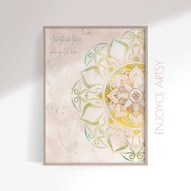 Inspirierend neatral und gold mandala indische Wan Poster (Von Creator hochgeladen)