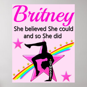 INSPIRIEREND PERSONALISIERTE GYMNASTIK-MÄDCHENPOST POSTER