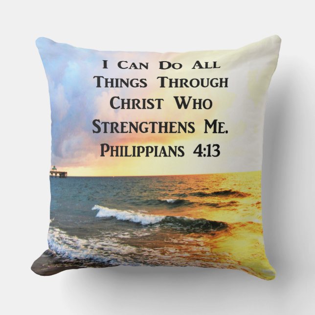 INSPIRIEREND PHILIPPIANER 4:13 SCRIPTURE VERSE KISSEN (Vorderseite)