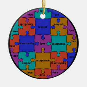 INSPIRIEREND PUZZLE-ZITAT KERAMIKORNAMENT