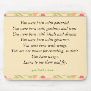 Inspirierend Rumi Zitat Mousepad