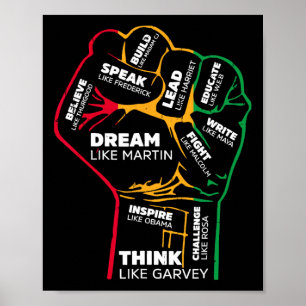 Inspirierend Schwarze Führer Power Faust Hand Schw Poster