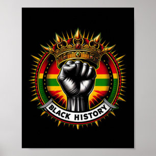 Inspirierend Schwarze Führer Power Faust Hand Schw Poster