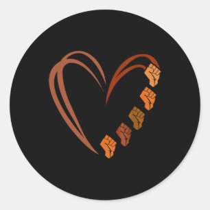 Inspirierend Schwarze Führer Power Faust Hand Schw Runder Aufkleber