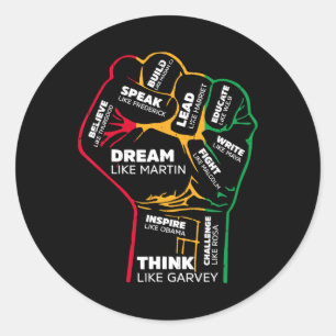 Inspirierend Schwarze Führer Power Faust Hand Schw Runder Aufkleber