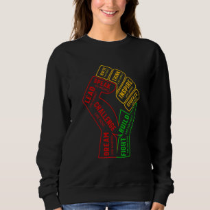 Inspirierend Schwarze Führer Power Faust Hand Schw Sweatshirt