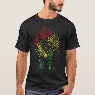 Inspirierend Schwarze Führer Power Faust Hand Schw T-Shirt