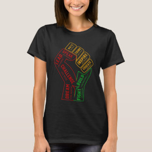 Inspirierend Schwarze Führer Power Faust Hand Schw T-Shirt