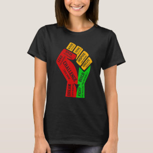 Inspirierend Schwarze Führer Power Faust Hand Schw T-Shirt