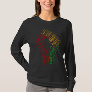 Inspirierend Schwarze Führer Power Faust Hand Schw T-Shirt