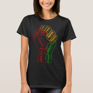 Inspirierend Schwarze Führer Power Faust Hand Schw T-Shirt