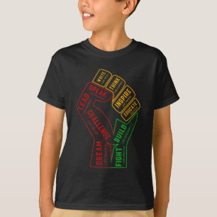 Inspirierend Schwarze Führer Power Faust Hand Schw T-Shirt