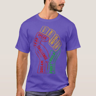 Inspirierend Schwarze Führer Power Faust Hand Schw T-Shirt