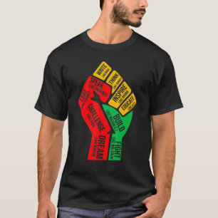 Inspirierend Schwarze Führer Power Faust Hand Schw T-Shirt