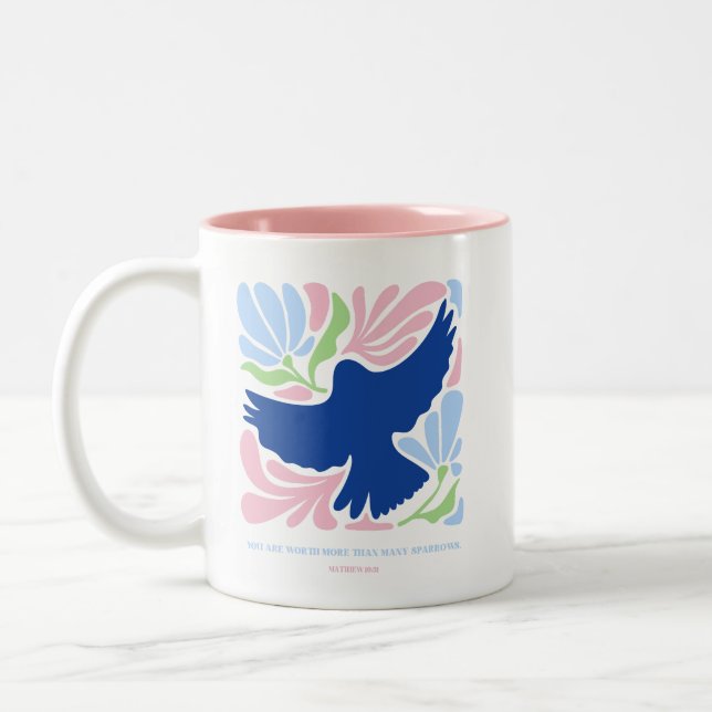 Inspirierend Scripting Christlich JW Floral Zweifarbige Tasse (Links)