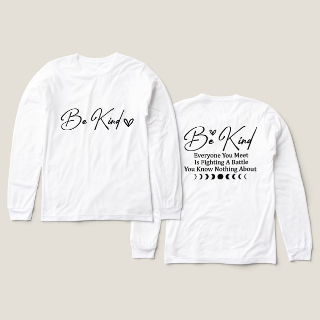 Inspirierend Sei nett Tri-Blend Shirt (Design Vorderseite & Rückseite)