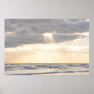Inspirierend Sun Rays Trennwolken-Plakat Poster