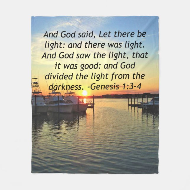 INSPIRIEREND SUNSET GENESIS 1:3 FOTO-DESIGN FLEECEDECKE (Vorderseite)