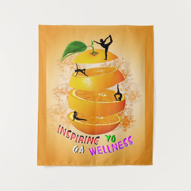Inspirierend Wellness-Yoga Wandteppich (Vorderseite)