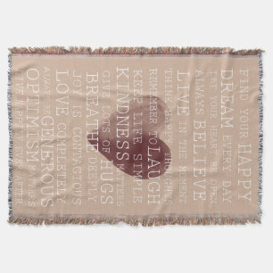 Inspirierend Wort-Aquarell-Herz Decke