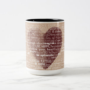 Inspirierend Wort-Aquarell-Herz Zweifarbige Tasse