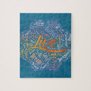 Inspirierend Wort-Wolken-Kunst in Lotus Puzzle